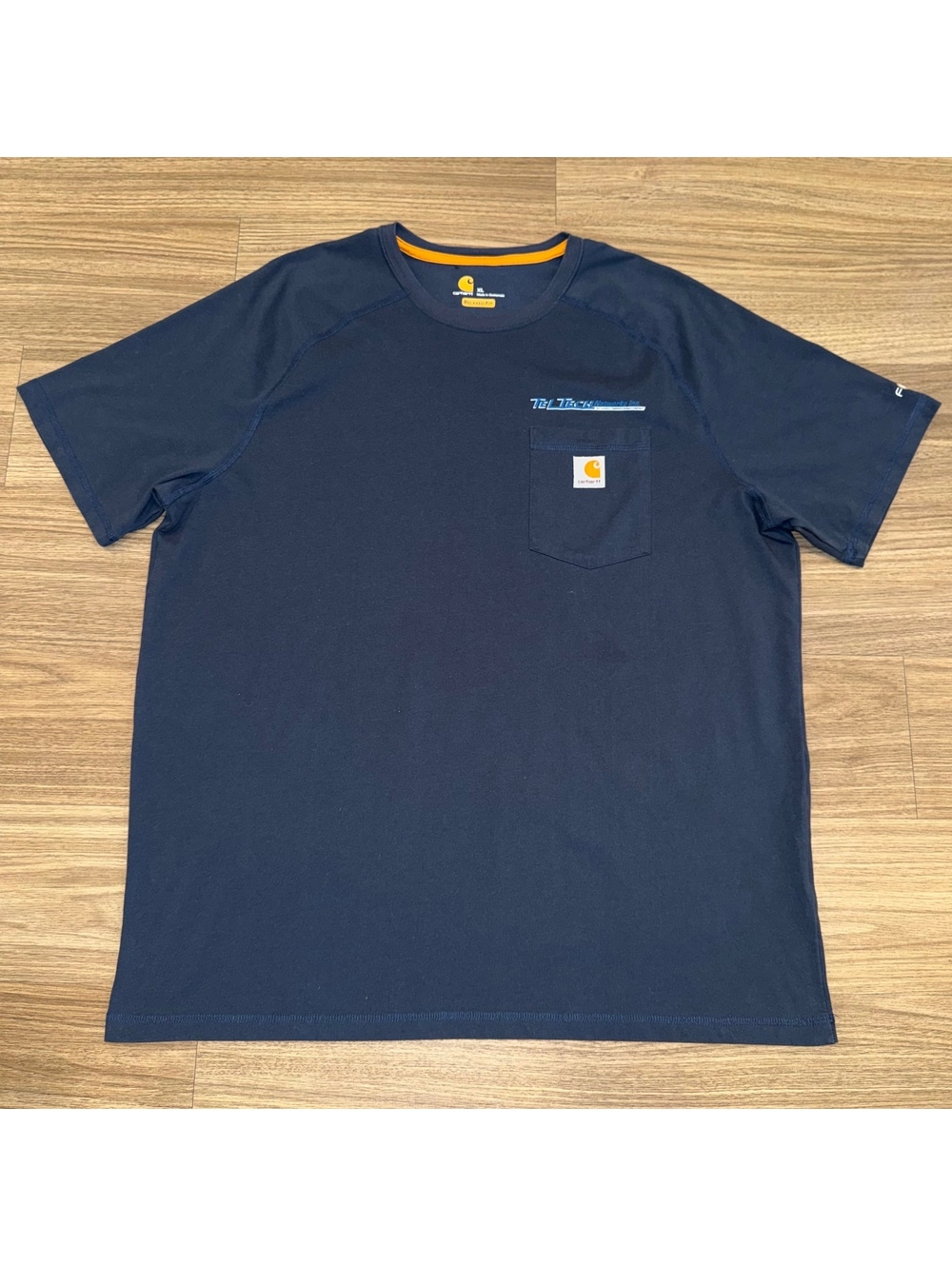 Carhartt Force Navy Relaxed Fit Pocket T-Shirt XL Regular #4650